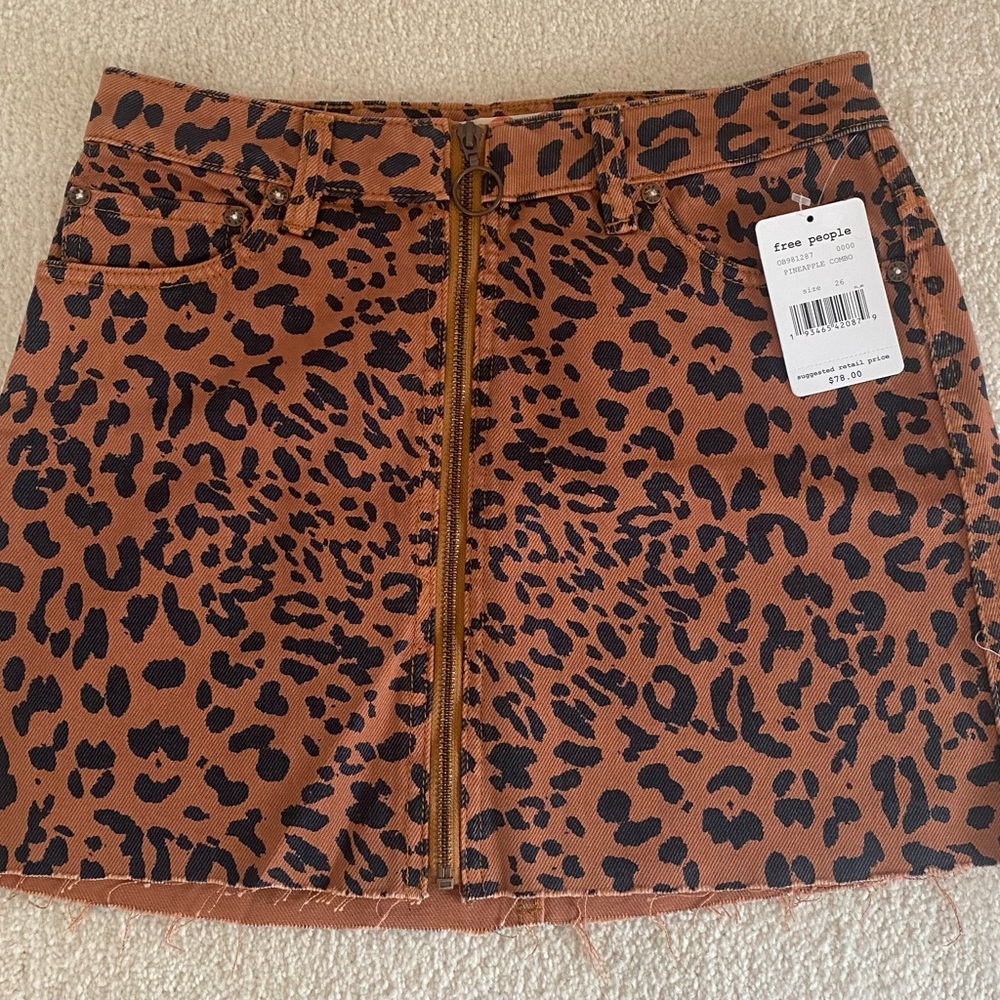 NWT free people jean skirt